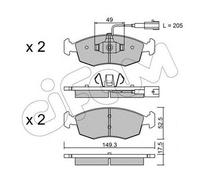 Kit pastiglie freno CIFAM 822-274-4 asse anteriore