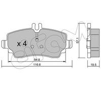 Kit pastiglie freno CIFAM 822-310-1 asse anteriore