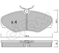 Kit pastiglie freno CIFAM 822-338-2 asse anteriore