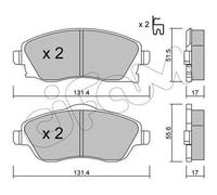 PASTIGLIE FRENO CIFAM 822-340-0 ANTERIORI