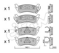 Kit pastiglie freno CIFAM 822-570-0 asse posteriore