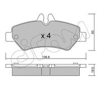 Kit pastiglie freno CIFAM 822-672-0 asse posteriore