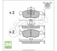Kit Pastiglie freno Cifam Anteriore per FIAT DOBLO