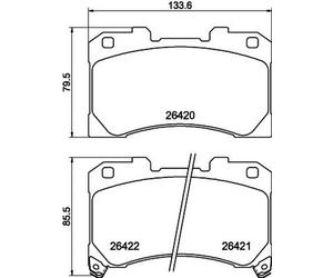 Kit Pastiglie Freno Dischi Con Verschleißwarnung 14,7 MM HELLA per Toyota Yaris