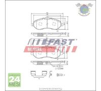 Kit Pastiglie freno Fast Anteriore per CITROEN JUMPY II FIAT SCUDO PEUGEOT EXPE