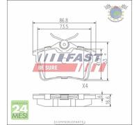 Kit Pastiglie freno Fast Posteriore per CITROEN BERLINGO PEUGEOT PARTNER 308