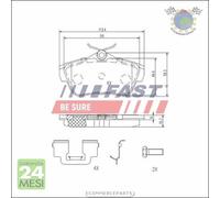Kit Pastiglie freno Fast Posteriore per CITROEN JUMPY II FIAT SCUDO PEUGEOT EXP