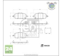Kit Pastiglie freno Febi Anteriore per HONDA CR-V V