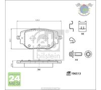 Kit Pastiglie freno Febi Posteriore per CITROEN SPACETOURER JUMPY III OPEL VIVA