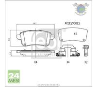 Kit Pastiglie freno Febi Posteriore per NISSAN JUKE RENAULT TALISMAN SCENIC MEG