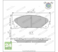 Kit pastiglie freno Ferodo Anteriore per LEXUS RX NX TOYOTA HIGHLANDER ALPHARD