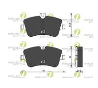 Kit Pastiglie Freno Freno A Disco 7 Seven Parts SVP20660 per Mercedes Benz