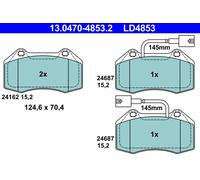 Kit pastiglie freno, Freno a disco Assale anteriore per ABARTH ALFA ROMEO 500 /
