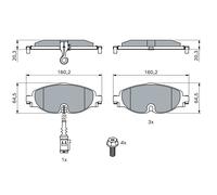 Kit pastiglie freno, Freno a disco Assale anteriore per AUDI CUPRA SEAT SKODA VW