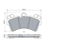Kit pastiglie freno, Freno a disco Assale anteriore per AUDI PORSCHE VW CAYENNE