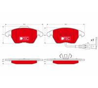 Kit pastiglie freno, Freno a disco Assale anteriore per AUDI SEAT SKODA VW A1 A3
