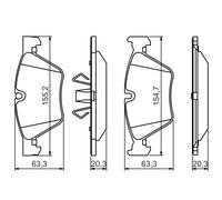 Kit pastiglie freno, Freno a disco Assale anteriore per BMW 1 3