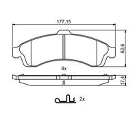 Kit pastiglie freno, Freno a disco Assale anteriore per CHEVROLET GMC ENVOY TRAI