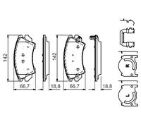 Kit pastiglie freno, Freno a disco Assale anteriore per CHEVROLET MG OPEL SAAB V