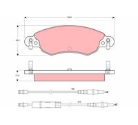 Kit pastiglie freno, Freno a disco Assale anteriore per CITROËN C5