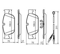 Kit pastiglie freno, Freno a disco Assale anteriore per CITROËN DS PEUGEOT 308 3