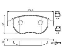Kit pastiglie freno, Freno a disco Assale anteriore per CITROËN PEUGEOT 1007 206