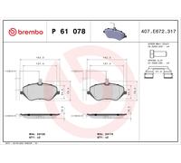 Kit pastiglie freno, Freno a disco Assale anteriore per CITROËN PEUGEOT 407 607