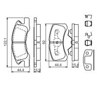 Kit pastiglie freno, Freno a disco Assale anteriore per DAIHATSU MITSUBISHI CUOR