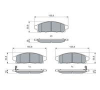 Kit pastiglie freno, Freno a disco Assale anteriore per FIAT MITSUBISHI FULLBACK
