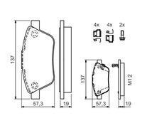 Kit pastiglie freno, Freno a disco Assale anteriore per FIAT OPEL VAUXHALL 500L