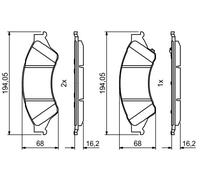 Kit pastiglie freno, Freno a disco Assale anteriore per FORD FORD AUSTRALIA RANG