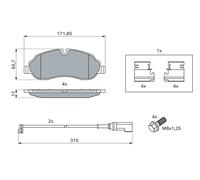 Kit pastiglie freno, Freno a disco Assale anteriore per FORD TOURNEO CUSTOM TRAN