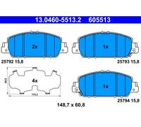 Kit pastiglie freno, Freno a disco Assale anteriore per HONDA HR-V