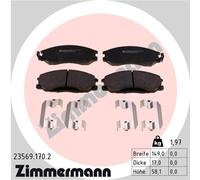 Kit pastiglie freno, Freno a disco Assale anteriore per HYUNDAI H-1 SANTA FÉ TRA