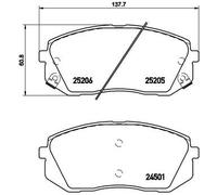 Kit pastiglie freno, Freno a disco Assale anteriore per HYUNDAI HYUNDAI (BEIJING