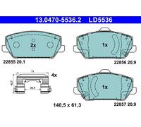 Kit pastiglie freno, Freno a disco Assale anteriore per HYUNDAI i30