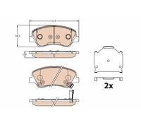 Kit pastiglie freno, Freno a disco Assale anteriore per HYUNDAI KIA ACCENT i20 i