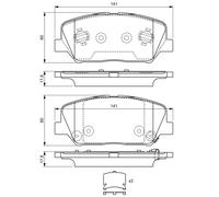 Kit pastiglie freno, Freno a disco Assale anteriore per HYUNDAI KIA NAZA CEE'D C