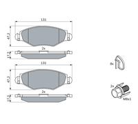 Kit pastiglie freno, Freno a disco Assale anteriore per IRAN KHODRO PEUGEOT 206