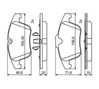 Kit pastiglie freno, Freno a disco Assale anteriore per JAGUAR XE