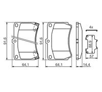 Kit pastiglie freno, Freno a disco Assale anteriore per KIA MAZDA 121 323 C 323
