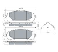 Kit pastiglie freno, Freno a disco Assale anteriore per LEXUS SUZUKI TOYOTA ACRO