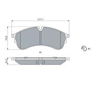 Kit pastiglie freno, Freno a disco Assale anteriore per MAN VW CRAFTER GRAND CAL