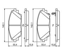 Kit pastiglie freno, Freno a disco Assale anteriore per MAZDA 3 CX-3 CX-30