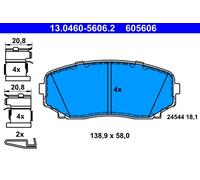 Kit pastiglie freno, Freno a disco Assale anteriore per MAZDA CX-5 CX-7 CX-9