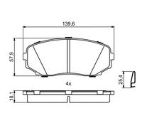 Kit pastiglie freno, Freno a disco Assale anteriore per MAZDA CX-7