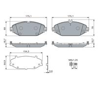 Kit pastiglie freno, Freno a disco Assale anteriore per MERCEDES-BENZ CLASSE C