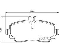 Kit pastiglie freno, Freno a disco Assale anteriore per MERCEDES-BENZ VANEO