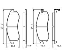 Kit pastiglie freno, Freno a disco Assale anteriore per MITSUBISHI L200