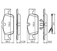 Kit pastiglie freno, Freno a disco Assale anteriore per PEUGEOT 508 508 SW